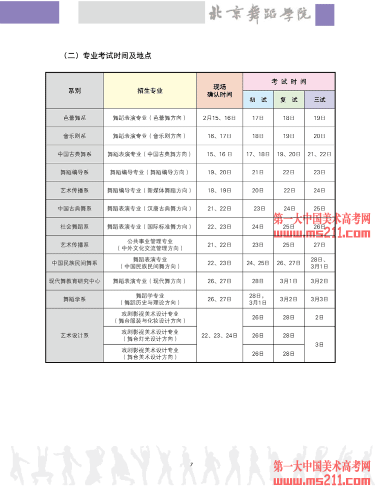 2013年北京舞蹈学院本科招生简章