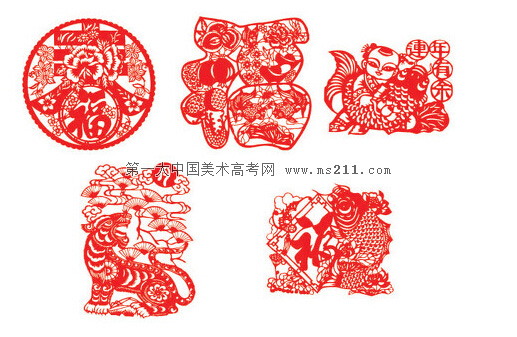剪纸素材 美术高考网 2015101707