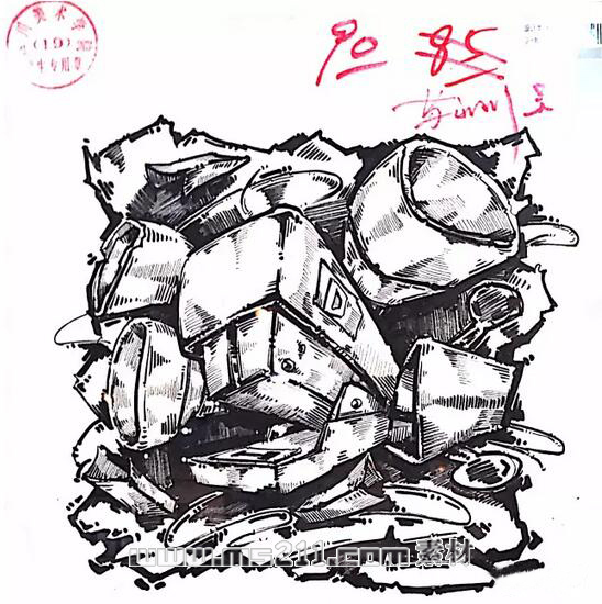 四川美术学院设计类黑白装饰画08