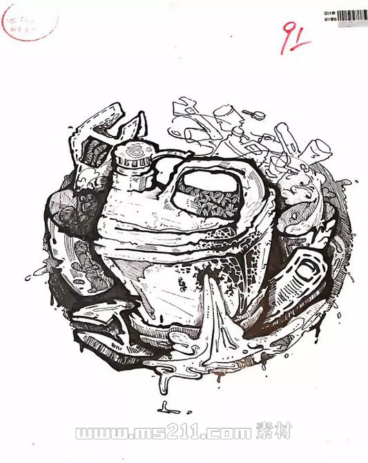 四川美术学院设计类黑白装饰画13