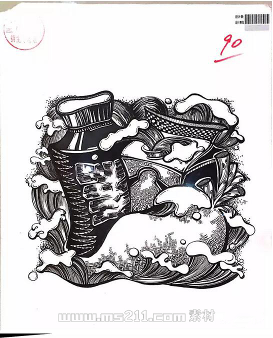 四川美术学院设计类黑白装饰画14