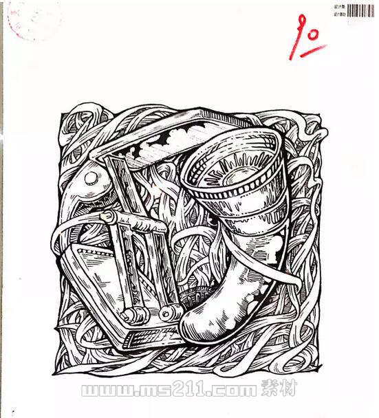 四川美术学院设计类黑白装饰画44