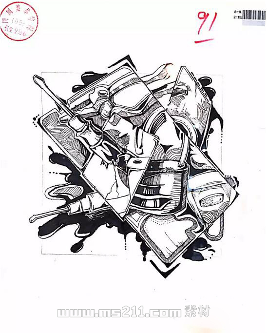 四川美术学院设计类黑白装饰画42