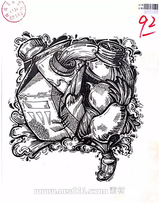 四川美术学院设计类黑白装饰画47