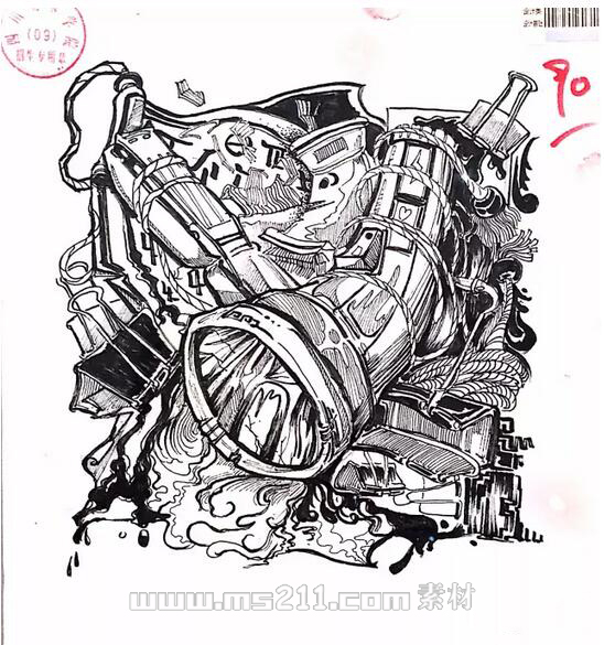 四川美术学院设计类黑白装饰画59