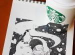 日本的画家Tomoko Shintani在喝Starbucks时画下的暖心插画