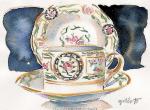 有了好看的餐具才能好好喝茶系列~ | 绘画：美国艺术家carol g
